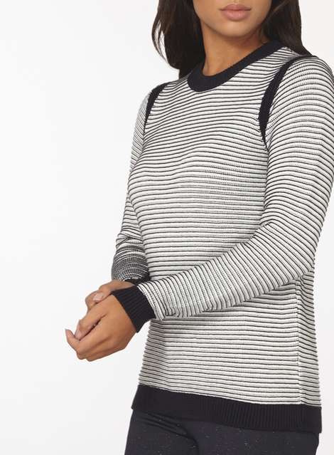 Navy And Ivory Stripe Jumper